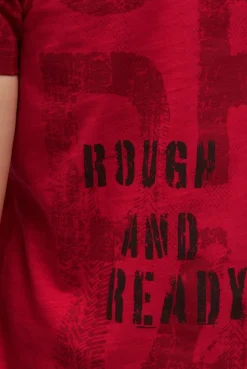 T-Shirt Rundhals mit All Over Print red orange
