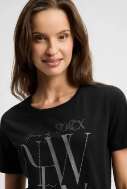 T-Shirt Rundhals mit Artwork black