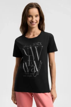 T-Shirt Rundhals mit Artwork black