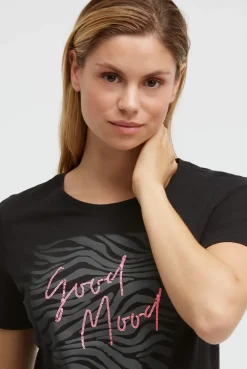 T-Shirt Rundhals mit Artwork black