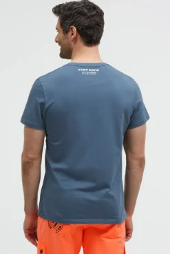 T-Shirt Rundhals mit Artwork harbour blue