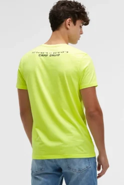 T-Shirt Rundhals mit Artwork neon lime | S