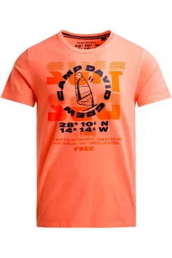 T-Shirt Rundhals mit Artwork neon flame
