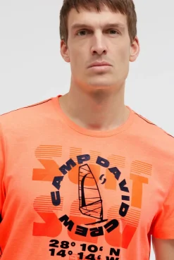 T-Shirt Rundhals mit Artwork neon flame