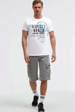 T-Shirt Rundhals mit Artwork opticwhite