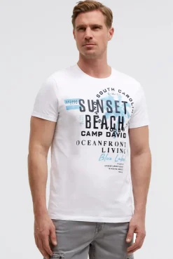 T-Shirt Rundhals mit Artwork opticwhite