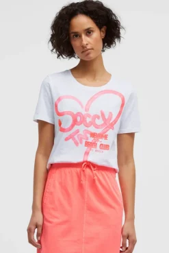 T-Shirt Rundhals mit Artwork opticwhite