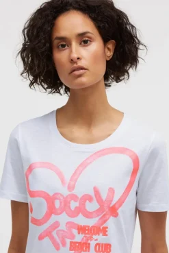 T-Shirt Rundhals mit Artwork opticwhite