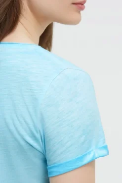 T-Shirt Rundhals mit Artwork und Used Look summer aqua