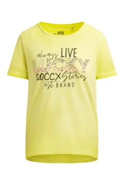 T-Shirt Rundhals mit Artwork vivid lemon