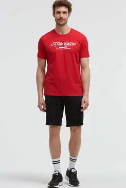 T-Shirt Rundhals mit Frontprint energy red