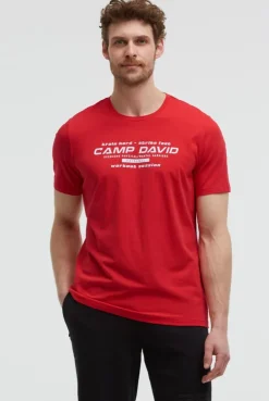 T-Shirt Rundhals mit Frontprint energy red