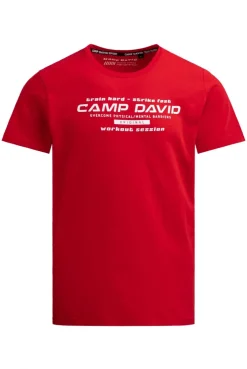 T-Shirt Rundhals mit Frontprint energy red