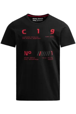 T-Shirt Rundhals mit Frontprint black