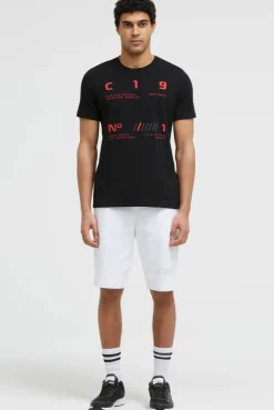 T-Shirt Rundhals mit Frontprint black