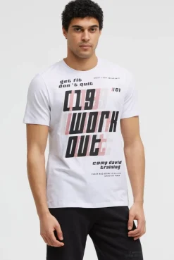 T-Shirt Rundhals mit Frontprint opticwhite