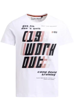 T-Shirt Rundhals mit Frontprint opticwhite