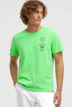T-Shirt Rundhals mit kleinen Folienprints tech green