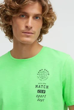 T-Shirt Rundhals mit kleinen Folienprints tech green