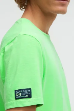 T-Shirt Rundhals mit kleinen Folienprints tech green