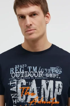 T-Shirt Rundhals mit Logo Prints blue navy