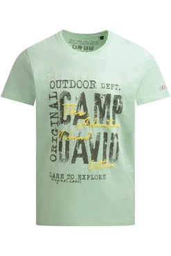 T-Shirt Rundhals mit Logo Prints light mint