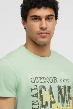 T-Shirt Rundhals mit Logo Prints light mint