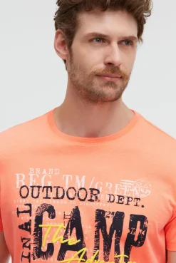 T-Shirt Rundhals mit Logo Prints neon flame