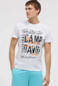 T-Shirt Rundhals mit Logo Prints opticwhite