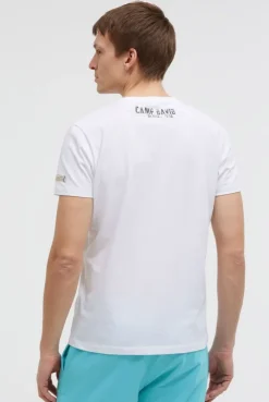 T-Shirt Rundhals mit Logo Prints opticwhite