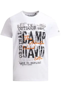 T-Shirt Rundhals mit Logo Prints opticwhite