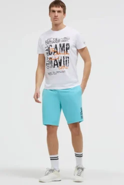 T-Shirt Rundhals mit Logo Prints opticwhite