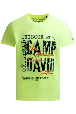 T-Shirt Rundhals mit Logo Prints neon lime