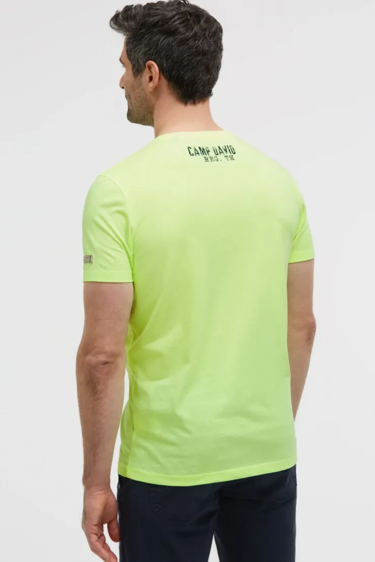 T-Shirt Rundhals mit Logo Prints neon lime