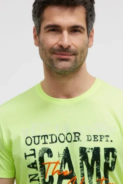 T-Shirt Rundhals mit Logo Prints neon lime