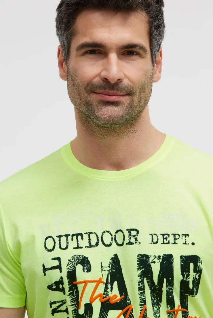 T-Shirt Rundhals mit Logo Prints neon lime