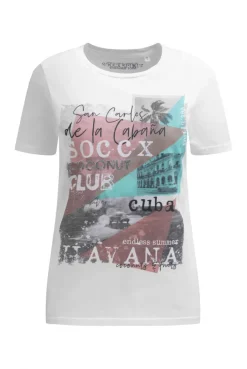T-Shirt Rundhals mit Photoprint opticwhite