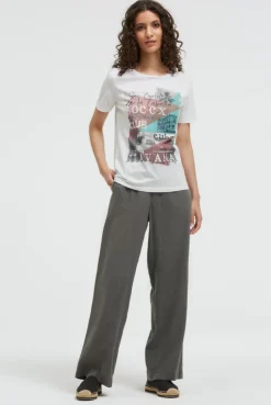 T-Shirt Rundhals mit Photoprint opticwhite