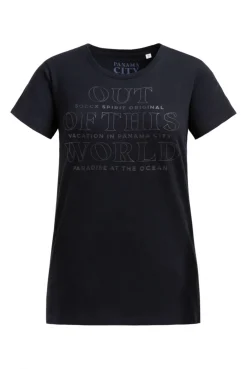 T-Shirt Rundhals mit Rubber Print blue navy