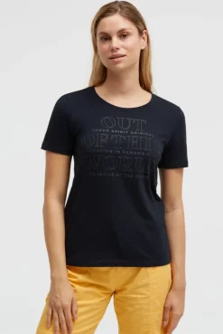 T-Shirt Rundhals mit Rubber Print blue navy