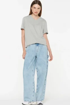 T-Shirt V-Neck, 2er-Pack greymelange / greymelange