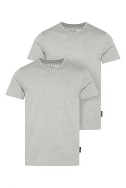 T-Shirt V-Neck, 2er-Pack greymelange / greymelange