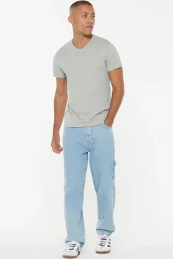 T-Shirt V-Neck, 2er-Pack greymelange / greymelange