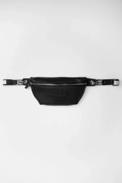Umhängetasche mit Intarsia-Webriemen black