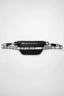 Umhängetasche mit Intarsia-Webriemen black