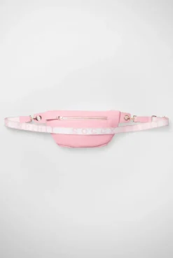 Umhängetasche mit Intarsia-Webriemen french rose