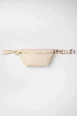 Umhängetasche mit Intarsia-Webriemen old sand
