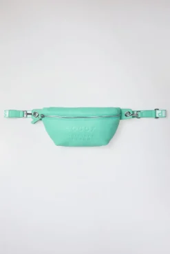 Umhängetasche mit Intarsia-Webriemen misty mint