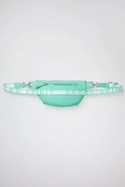 Umhängetasche mit Intarsia-Webriemen misty mint