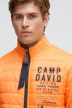 Wende-Blouson mit Logo Prints blue navy / sunrise neon